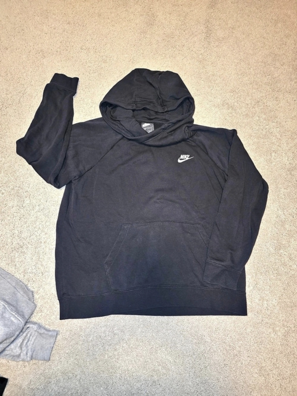 Nike Sportswear Essential Funnel-Neck Fleece Pullover Hoodie Black